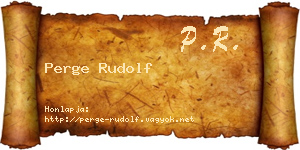 Perge Rudolf névjegykártya
